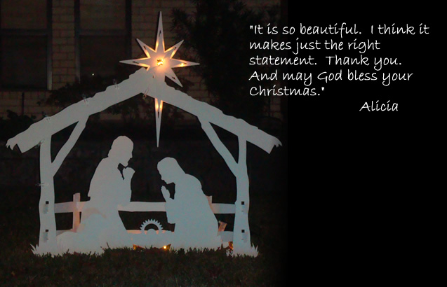 Nativity with lighted star