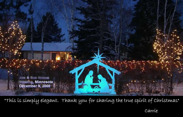 Nativity with lighted star